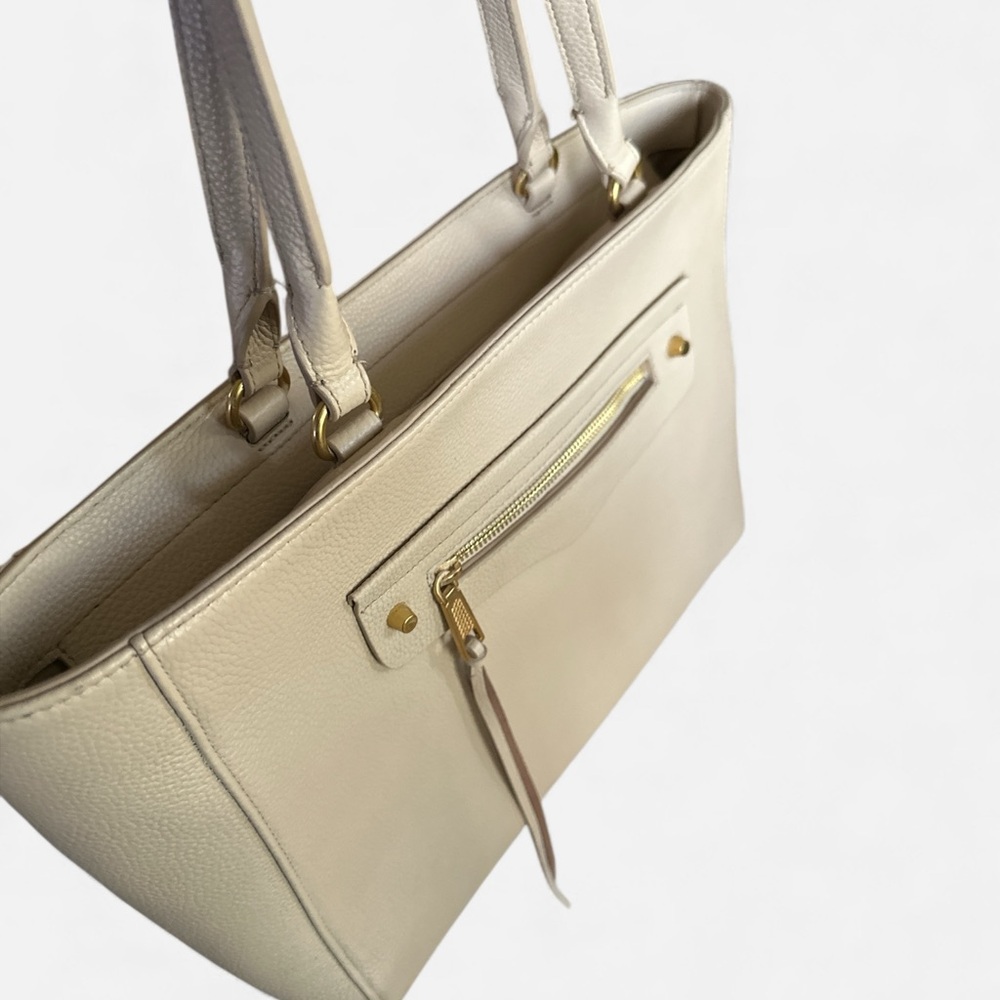 Rebecca Minkoff Pebbled Leather Large Tote Bag | Neutral Cream | - Picture 7 of 12